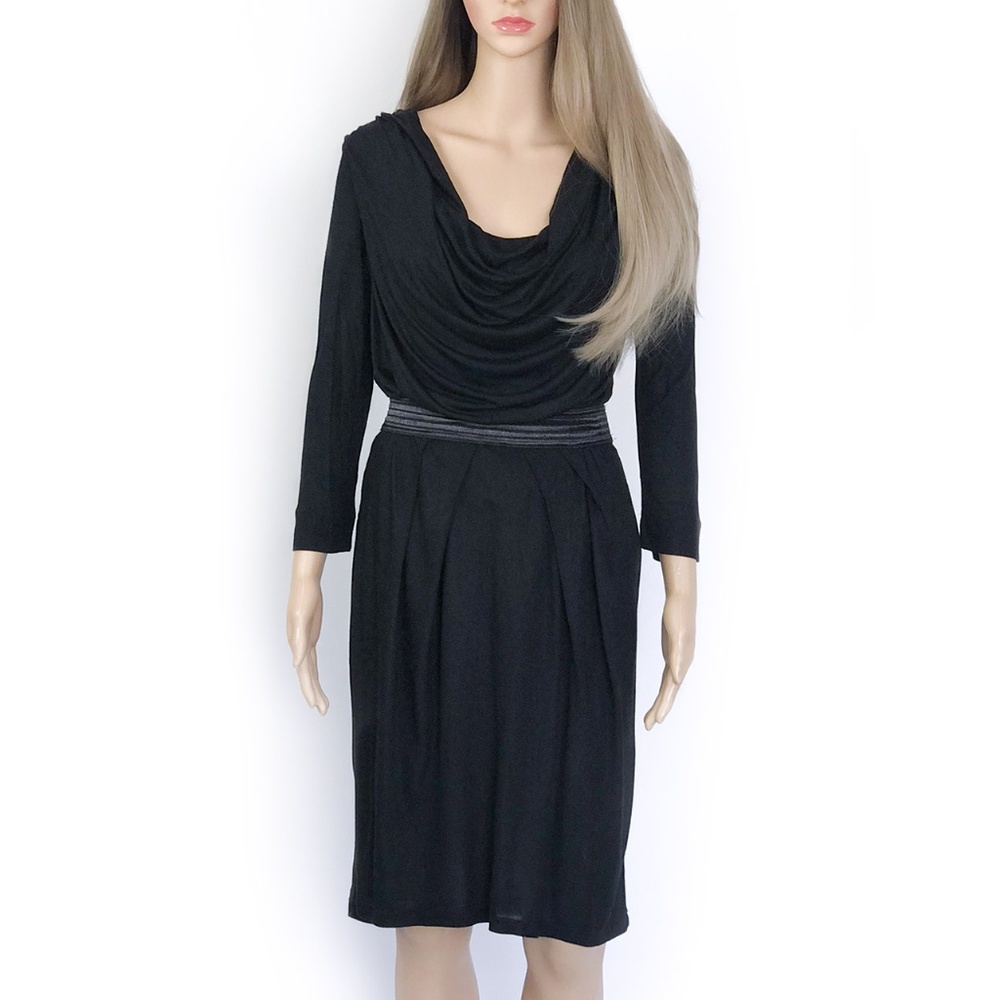 NWT. Mango Black Dress Long Sleeve